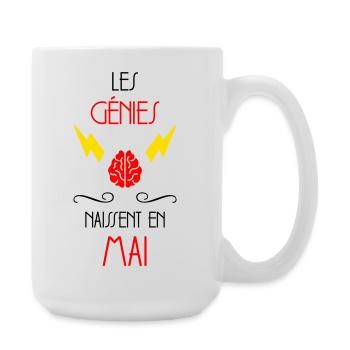 Les Génies Naissent en Mai Cadeau Anniversaire - Grande tasse 440 ml - blanc - Droite