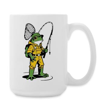 Frog Fisherman - Large Mug 440 ml - white - Right
