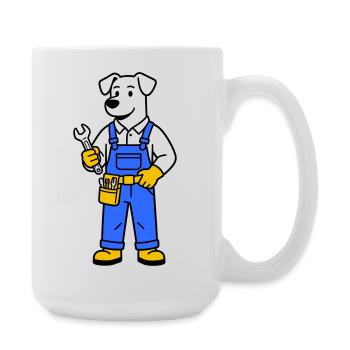 Plombier chien - Grande tasse 440 ml - blanc - Droite