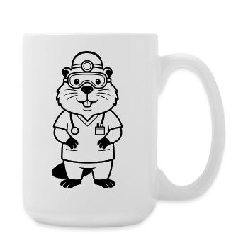 Médecin castor - Grande tasse 440 ml - blanc - Droite
