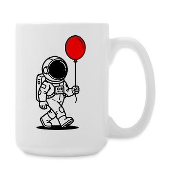 Astronaut with balloon - Large Mug 440 ml - white - Right