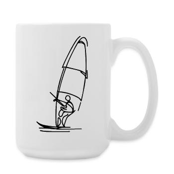 Dessin de planchiste à voile - Grande tasse 440 ml - blanc - Droite