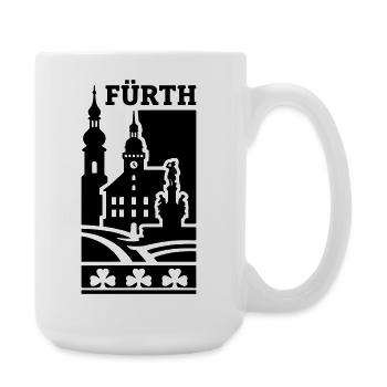 Fürth Silhouette Wahrzeichen - Große Tasse 440 ml - Weiß - Rechts