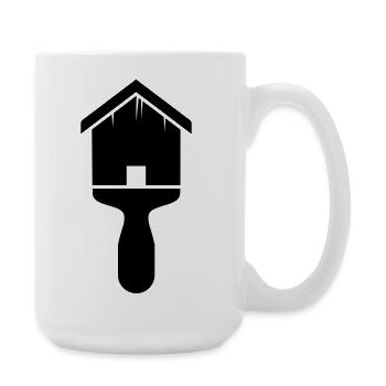 Motif du pinceau de la maison des peintres - Grande tasse 440 ml - blanc - Droite
