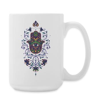 Spirituality Sacred Geometry Lotus Flower - Large Mug 440 ml - white - Right