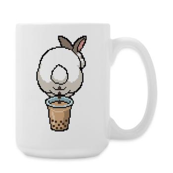 Bubble Tea Boba Drôle de Lapin mignon - Grande tasse 440 ml - blanc - Droite