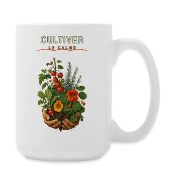 Cultiver le Calme: Jardinage en mains - Grande tasse 440 ml - blanc - Droite