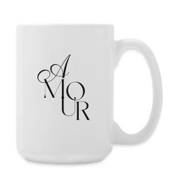 Elegantes Monogramm Amour  - Große Tasse 440 ml - Weiß - Rechts