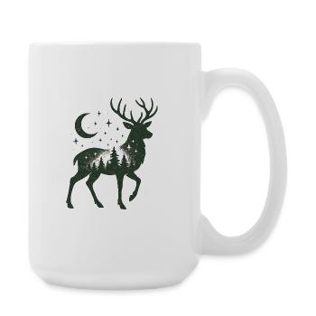 Silhouette de cerf de la forêt étoilée - Grande tasse 440 ml - blanc - Droite