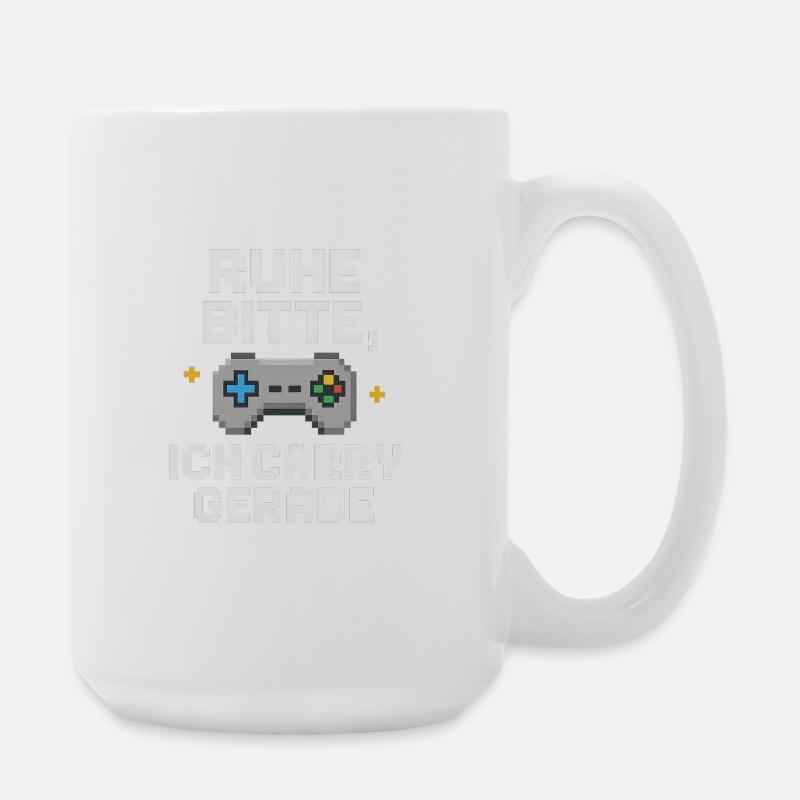 Silence Please Pixel Controller Graphics - Large Mug 440 ml - white