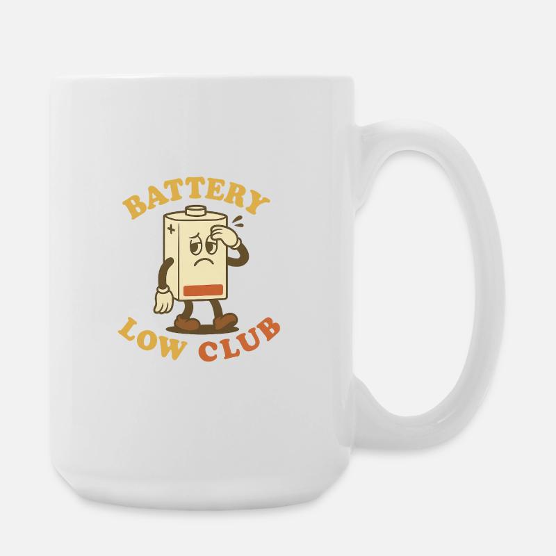Battery Low Club - Large Mug 440 ml - white