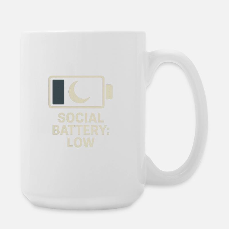 Low battery - Large Mug 440 ml - white
