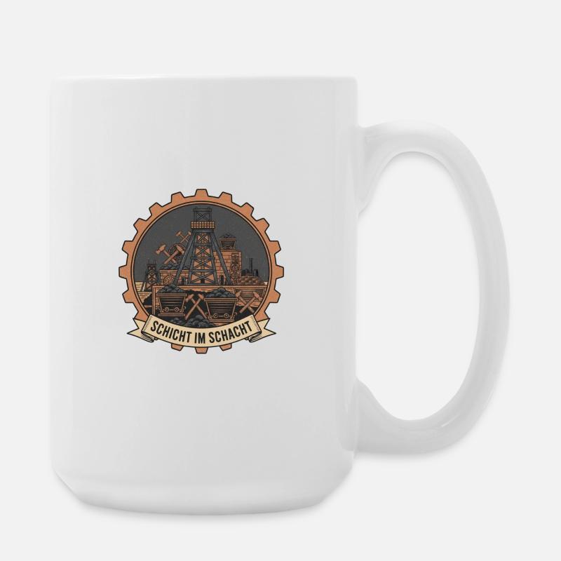 Shift in the Mine Badge Shaft - Large Mug 440 ml - white