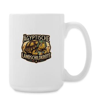 Ägyptische Landschildkröte mit Pharao - Große Tasse 440 ml - Weiß - Rechts