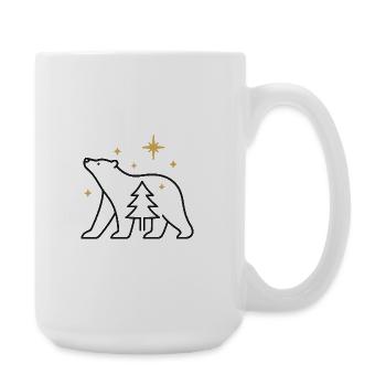 PolarBär im Sternenwald - Große Tasse 440 ml - Weiß - Rechts