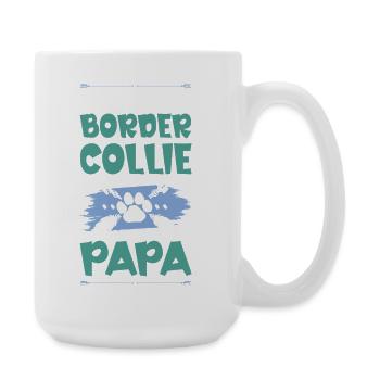 Border Collie chiens papa - Grande tasse 440 ml - blanc - Droite
