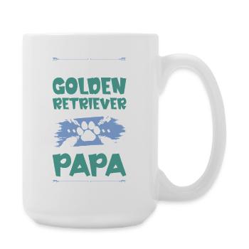 golden retriever hunde papa - Große Tasse 440 ml - Weiß - Rechts