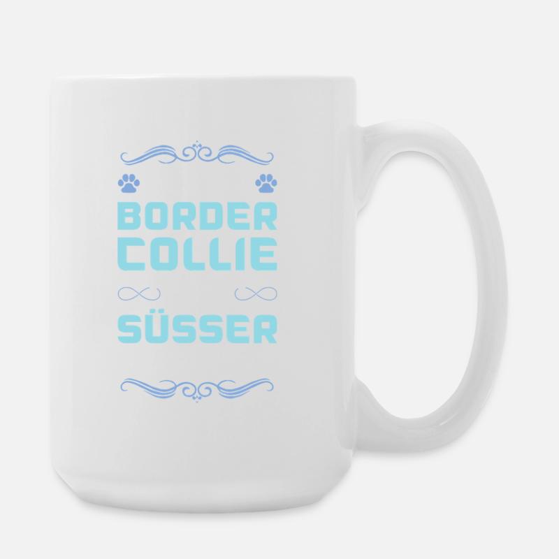 border collie hund spruch - Große Tasse 440 ml - Weiß