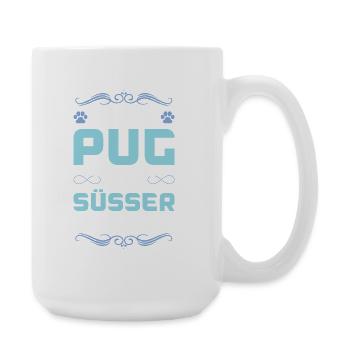 pug mops hund spruch - Große Tasse 440 ml - Weiß - Rechts