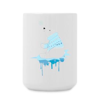 Polar bear with snowflakes - Large Mug 440 ml - white - Front