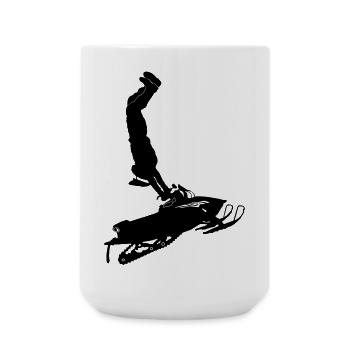Snowmobil, Snowboarder, Snowboarden, - Große Tasse 440 ml - Weiß - Vorne