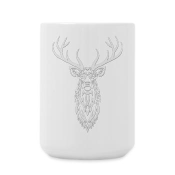 Portrait de cerf blanc - Grande tasse 440 ml - blanc - Devant