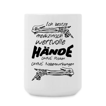 Medizinisch wertvolle Hände Geschenk Medizin - Große Tasse 440 ml - Weiß - Vorne
