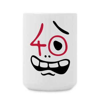 Uh oh, 40 years! - Large Mug 440 ml - white - Front