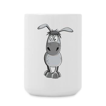 Funny Grey Donkey - Animaux - Comic - Grande tasse 440 ml - blanc - Devant