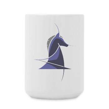 Chess Horse Modern – Abstract Chess Design - Large Mug 440 ml - white - Front