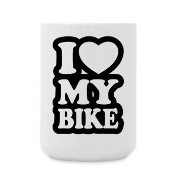 I love my bike - Large Mug 440 ml - white - Front