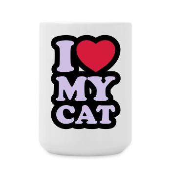 I love my cat - Large Mug 440 ml - white - Front