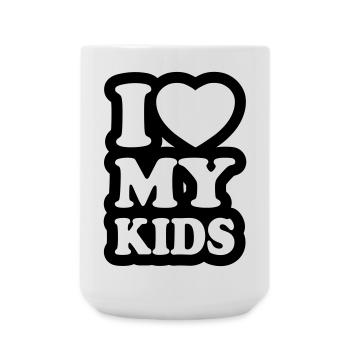I love my kids - J'aime mes enfants - Grande tasse 440 ml - blanc - Devant