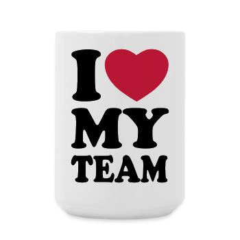 I love my team - Large Mug 440 ml - white - Front
