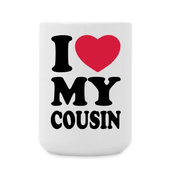 I love my cousin - Ich liebe meine Cousine - Große Tasse 440 ml - Weiß - Vorne