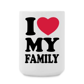 I love my family - J'aime ma famille - Grande tasse 440 ml - blanc - Devant