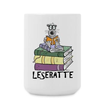 Leseratte - Große Tasse 440 ml - Weiß - Vorne