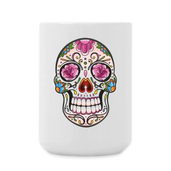 Mexican Sugar Skull, day of the dead - Large Mug 440 ml - white - Front