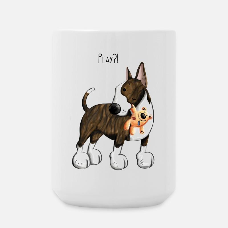 Bullterrier Play - Große Tasse 440 ml - Weiß