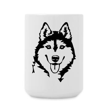 Husky head - Large Mug 440 ml - white - Front
