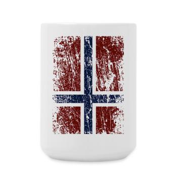 Norwegian flag upright (dark) - Large Mug 440 ml - white - Front