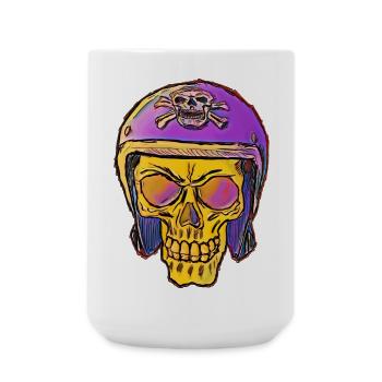 Skull with skull helmet - Large Mug 440 ml - white - Front