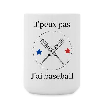 Je peux pas jai baseball - Grande tasse 440 ml - blanc - Devant