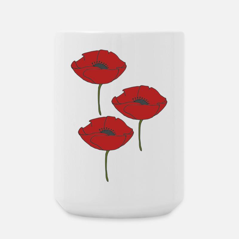 mohnblumen - Große Tasse 440 ml - Weiß