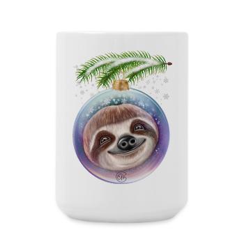 Christmas Cute Sloth Snow - Large Mug 440 ml - white - Front