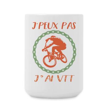 Je Peux Pas J'ai Vtt Cyclisme cycliste Cadeau Vélo - Grande tasse 440 ml - blanc - Devant
