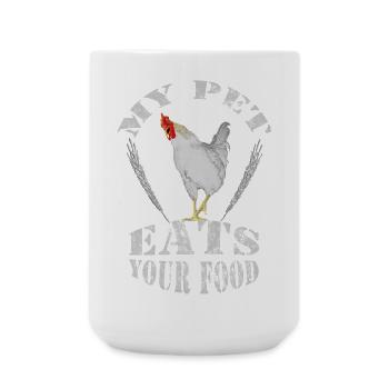 my pet eats your food chicken chickens grains - Large Mug 440 ml - white - Front