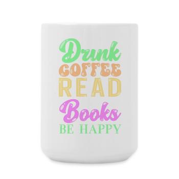Read coffee books - Large Mug 440 ml - white - Front