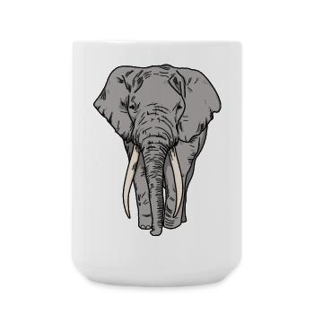 African elephant - Large Mug 440 ml - white - Front