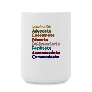 Bunte Aktionsverben für die Bildung - Große Tasse 440 ml - Weiß - Vorne